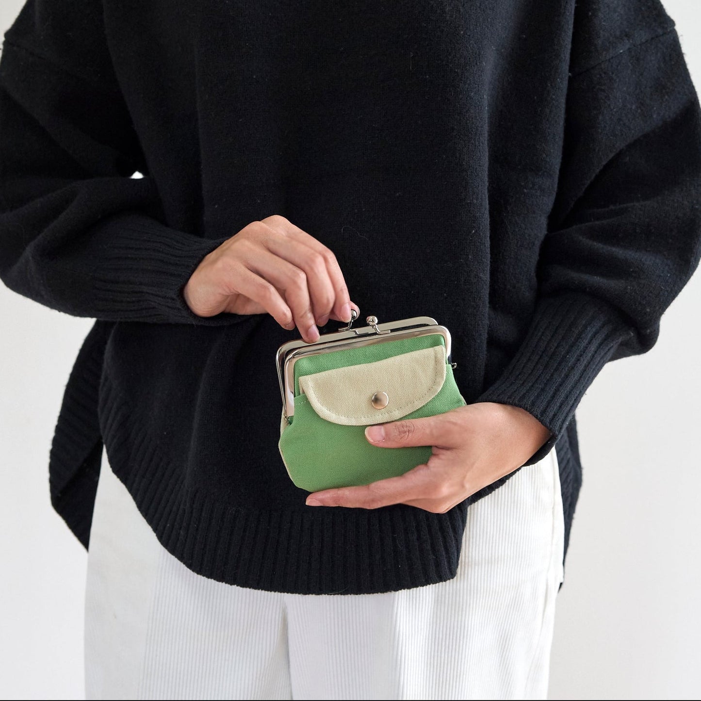 親子がま口ポーチ